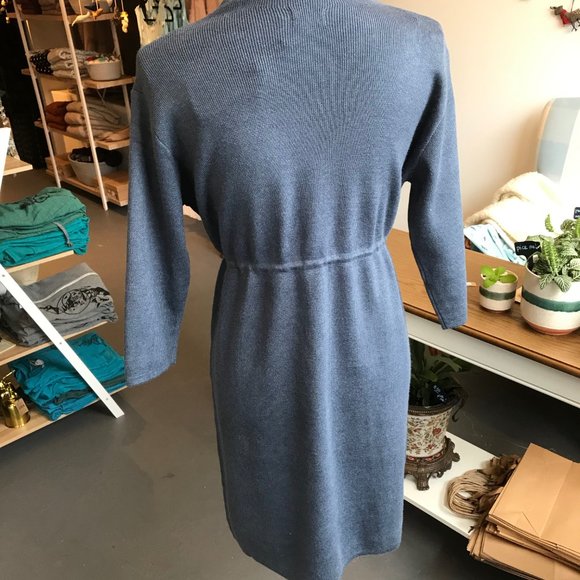 NEW Slate-Blue Sweater Dress - Picture 3 of 3